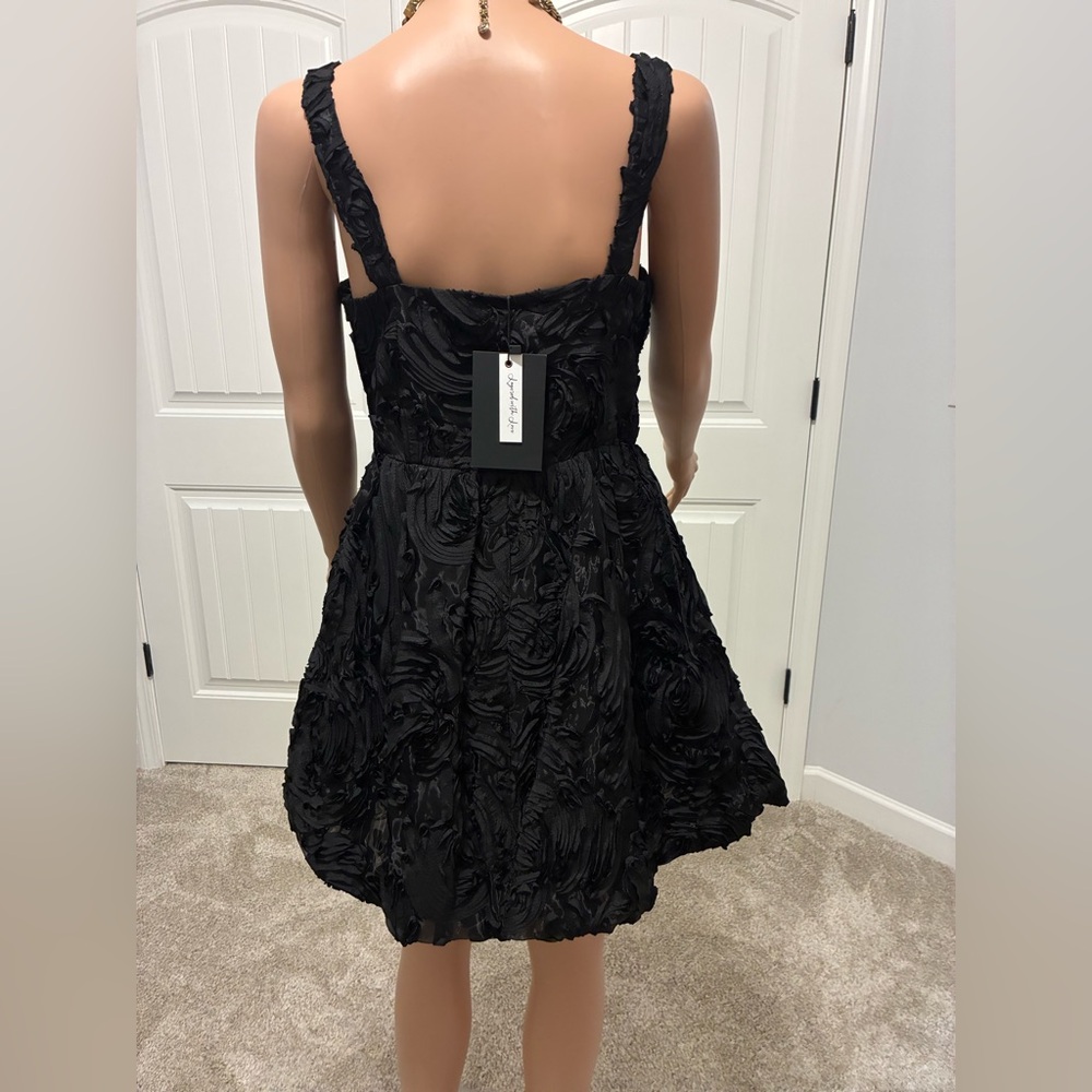 Elegant Black Textured formal dress by Layered with Love. - Picture 3 of 9